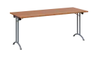 SLA 180 lak skládací jednací stůl 1800x700, deska 25 mm, podnož stříbrný lak, deska olše jantar